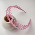 Pink wavy tooth hairband with matte finish for hair styling and face washing - Matte Jelly Pink