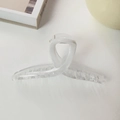 Close-up of a large frosted white acrylic hair claw clip with a durable torsion spring - White Gradient