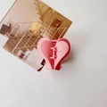 Pinza per capelli a cuore rosa opaco per donna con design sfumato e stile minimalista - Rosa Opaco
