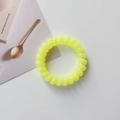 Coletero espiral amarillo neón con diseño de cable telefónico sin rastro para mujer - Amarillo Limón