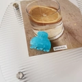 Macro shot of light blue V-305 model matte hair clip on minimalist postcard props - v-305 / Jelly Blue