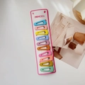 Set de 10 pinzas para el cabello BB geométricas mate de colores para niñas en tarjeta - Gota Color Primavera