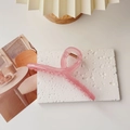 Eleganter großer rosa transparenter Haarklammer mit gedrehtem Streamline-Harzdesign - Transparentes Rosa
