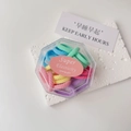 Macro view of colorful macaron hair ties set in a transparent hexagonal storage box - Boxed (20 Pieces) / Spring Colors