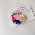 Detail of colorful elastic hair ties in a hexagonal box with soft knit texture - Boxed (20 Pieces) / Colorful
