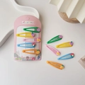 Set of 10 colorful fruit themed children hair clips with cute cartoon card packaging - Waterdrop Pitaya