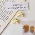 Set of two matte yellow bow hair clips displayed on decorative paper for a fresh look - Matte Yellow (Plastic)