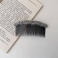 Elegant black hair insert comb with grey rhinestone beads for girls and women hair styling - Rhinestone Style / Rhinestone Hair Comb - Gray