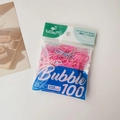 Detail of 100pcs colorful elastic hair ties with 25mm diameter and durable PU material - Pack of 100 / Rose Pink Blue Series