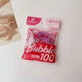 Close-up of 100pcs colorful high elasticity disposable rubber bands in a sealed bag - Red and Pink Series