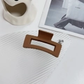 Pinza per capelli rettangolare minimalista in marrone scuro opaco per donna e ragazza - Quadrato Caffè-8.5cm