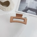 Pinza per capelli rettangolare arancione opaco per acconciature eleganti ogni giorno - Quadrato Color Tè al Latte-8.5cm