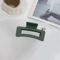 Grande molletta per capelli rettangolare minimalista in verde scuro opaco da donna - Quadrato Verde-8.5cm