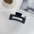 Fermaglio per capelli nero opaco rettangolare con design cavo in stile moderno - Quadrato Nero-8.5cm