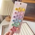 Lot de 10 pinces à cheveux pour enfants aux couleurs pastel et tons de bonbons variés - Style Carré