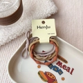 3er-Pack elastische Haargummis in Bohnenpasten und Khaki mit einer Schleife - Kaffeefarben