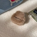 Brown plush hair claw clip in 6cm size for women's autumn hair styling accessory - Small Square Hair Claw / Light Coffee
