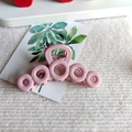 Pink matte hair claw clip featuring five hollow circular rings in a geometric design - Five-Circle Hollow Style / Pink