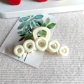 Creamy beige chain ring hair claw clip with matte finish and secure metal spring - Five-Circle Hollow Style / Cream
