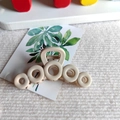 Creamy beige matte hair claw clip featuring a unique five-circle hollowed cutout design - Five-Circle Hollow Style / Khaki