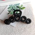 Matte black hollow circle shark hair clip with a modern zigzag design for women - Five-Circle Hollow Style / Black