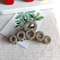 Taupe matte circular loop hair claw clip with large anti-slip design for women - Five-Circle Hollow Style / Light Coffee