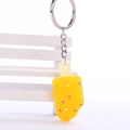 Creative yellow ice cream keychain with colorful candy sprinkles and silver metal ring - 3CM+5CM / Yellow