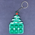 Weihnachtsbaum Pop-it Schlüsselanhänger mit grünen Silikonblasen und rotem Stern - Weihnachtsbaum