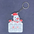 Weihnachts-Schneemann Pop It Schlüsselanhänger aus Silikon zur Stressbewältigung - Schneemann