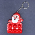 Detail von Weihnachtsmann Silikon Fidget Toy mit sechs Blasen und Metall Schlüsselanhänger - Weihnachtsmann