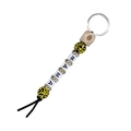 Llavero de cuentas de madera de leopardo con letras MAMA y amuleto de ojo hexagonal - Leopardo Amarillo