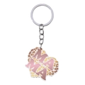 Close-up of heart-shaped MAMA keychain featuring leopard print and pink lettering - Leopard Print-MAMA
