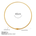 Golden stainless steel snake bone necklace with 40cm length and 2.9mm chain width - Snake Chain Style / Gold Necklace (XL870G)