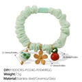 Elastico per capelli verde chiaro con ciondoli a cuore e ciliegie - Verde Chiaro - Stile Cuore Ciliegia (FQ01LG-PJ1001CRG-PJ334G-PJ1049RGG)