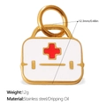 Ciondolo cassetta di pronto soccorso medica in smalto bianco con croce rossa e oro - Stile Kit di Primo Soccorso (PJ1701WRG)