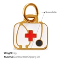 Ciondolo cassetta di pronto soccorso in acciaio inossidabile con smalto bianco - Stile Scatola Medica Stetoscopio (PJ1702WRG)
