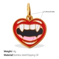 Ciondolo a cuore in acciaio inossidabile con labbra da vampiro e smalto colorato - Stile Labbra da Vampiro (PJ1703CRG)