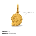 Golden nautilus shell pendant in stainless steel with 10.7mm size and ocean theme design - Nautilus Shape (PJ1811G)