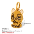 Pendentif Bouledogue Français en acier inoxydable doré avec détails en émail coloré - Style Forme Bouledogue Français Cartoon (PJ1829BWG)