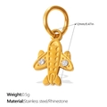 Golden stainless steel airplane pendant with sparkling rhinestones for jewelry making - Rhinestone Airplane Style (PJ1883WEG)