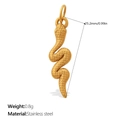 Colgante de serpiente dorado de acero inoxidable con superficie texturizada - Serpiente en Forma de S (PJ1920G)