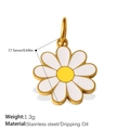 Gänseblümchen Anhänger aus weißem Emaille und vergoldetem Edelstahl für Schmuck DIY - Kleines Gänseblümchen Stil (PJ1724WYG)