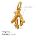 Colgante de coral dorado de acero inoxidable con un acabado metálico mate detallado - Forma de Coral (PJ1924G)