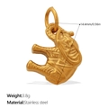 Colgante de elefante en acero inoxidable dorado para creación de joyas DIY 14mm - Forma de Elefante (PJ1925G)