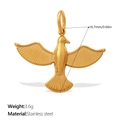 Colgante de pájaro dorado en acero inoxidable de 16,7mm de altura y peso de 3,6g - Forma de Pájaro (PJ1930G)