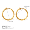 Goldene Hip-Hop-Creolen aus Edelstahl mit 21,2 mm Außendurchmesser für Damen - 21mm Goldene Creolen (EH1312G21MM)