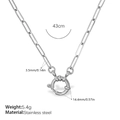 Silver paperclip chain necklace in stainless steel with a circular spring clasp closure - Paperclip Chain / Silver Style (XL479S)