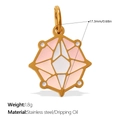 Geometric star pendant in gold stainless steel with pink and white enamel inlay - Geometric Star Shape Pendant (PJ1761PWG)