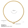 3.1mm gold snake chain necklace in stainless steel with 14.4mm large round clasp - Thin Snake Chain / Gold - Narrow Style (XL481G)
