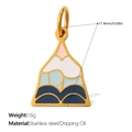 Mountain pendant in gold finish with colorful oil dripping design and stainless steel base - Geometric Mountain Theme Pendant (PJ1763CRG)